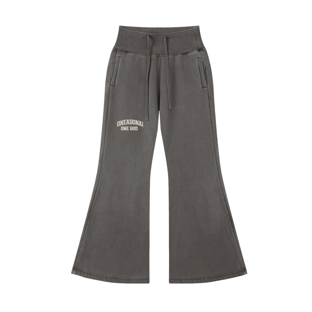 WOMENS WASHED FLARED LEG PANTS