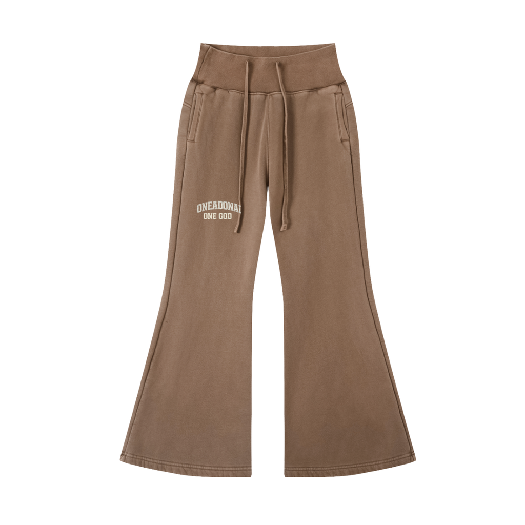 WOMENS WASHED FLARED LEG PANTS