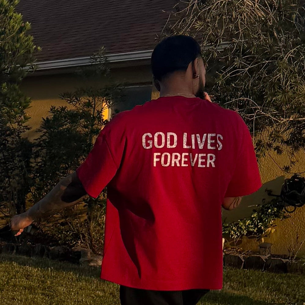 GOD LIVES FOREVER BOXY SHIRT