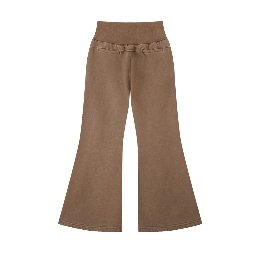 WOMENS WASHED FLARED LEG PANTS