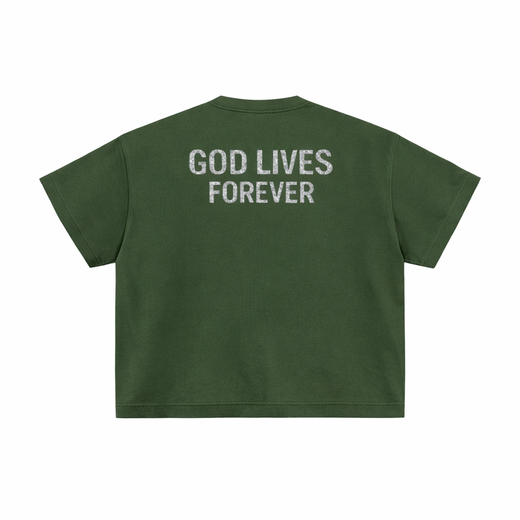 GOD LIVES FOREVER BOXY SHIRT