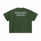 GOD LIVES FOREVER BOXY SHIRT