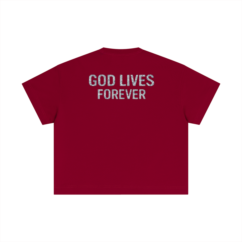 GOD LIVES FOREVER BOXY SHIRT