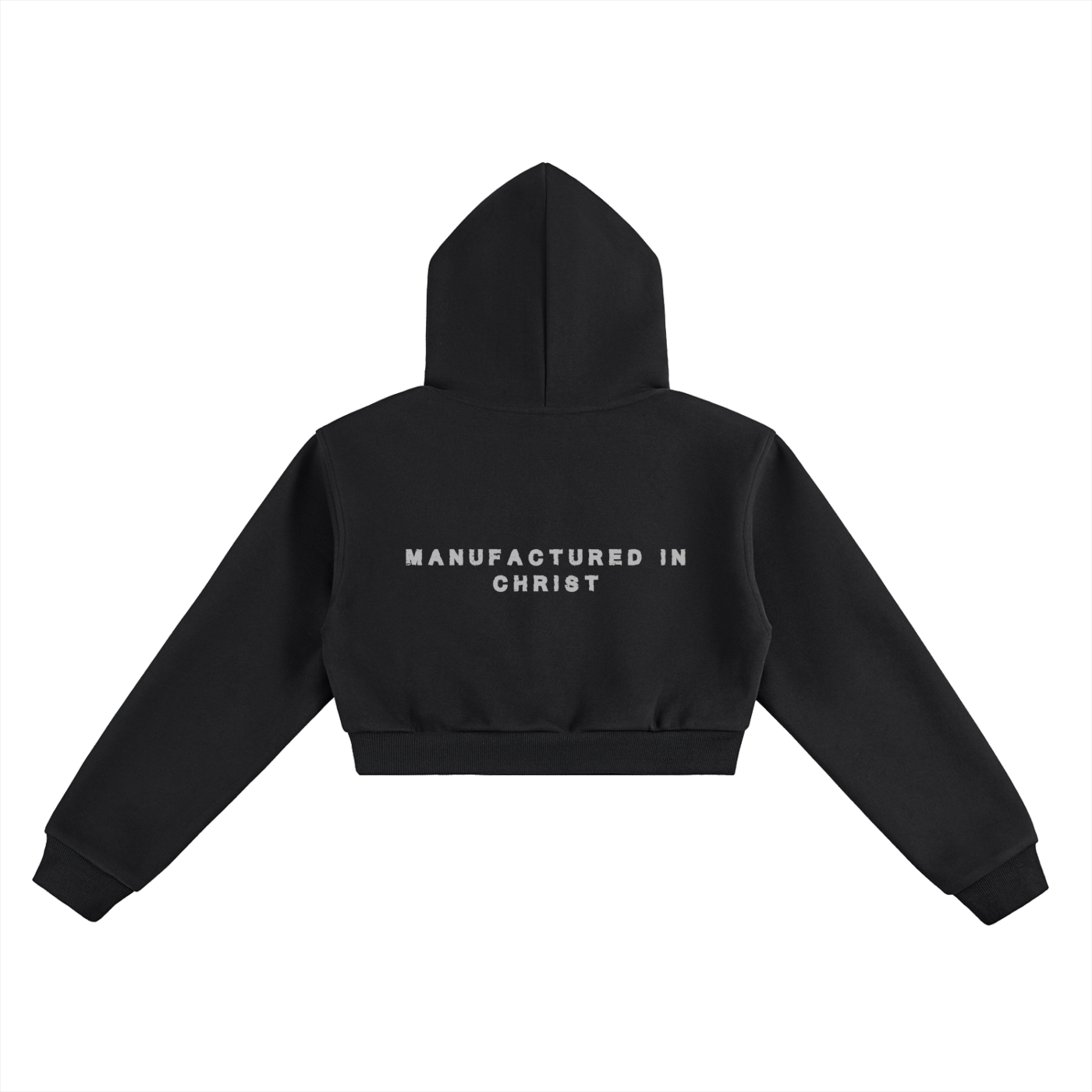 MANUFACTURED IN CHRIST-CROPPED HOODIE